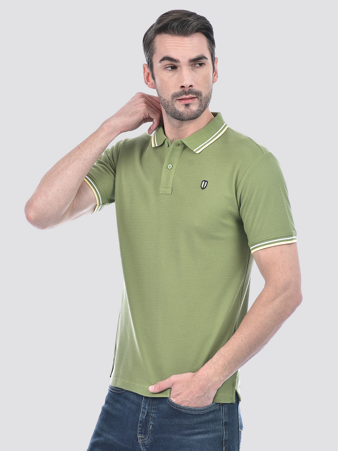 Numero Uno Men Olive Green Polo T-Shirt